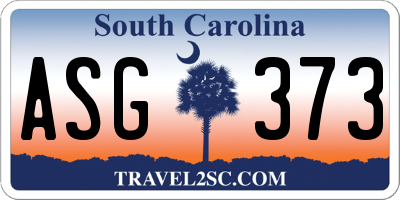 SC license plate ASG373