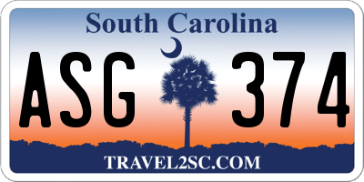 SC license plate ASG374