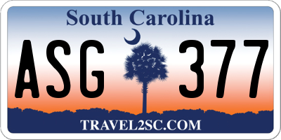 SC license plate ASG377