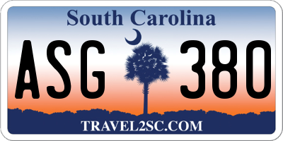 SC license plate ASG380