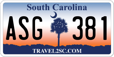 SC license plate ASG381