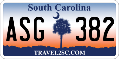 SC license plate ASG382