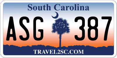 SC license plate ASG387