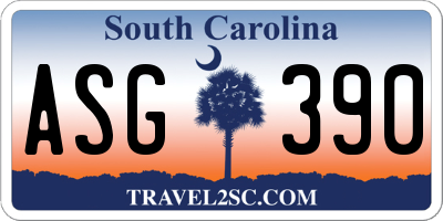 SC license plate ASG390