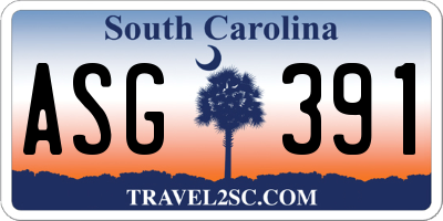 SC license plate ASG391