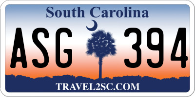 SC license plate ASG394