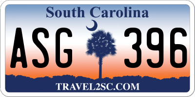SC license plate ASG396