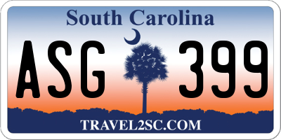 SC license plate ASG399