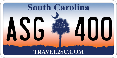 SC license plate ASG400