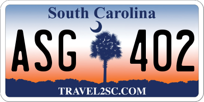 SC license plate ASG402