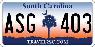 SC license plate ASG403