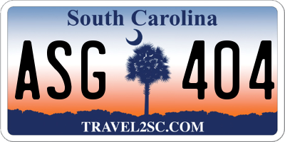 SC license plate ASG404