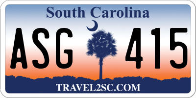 SC license plate ASG415