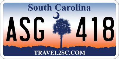 SC license plate ASG418