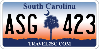 SC license plate ASG423
