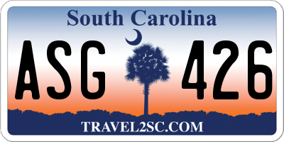 SC license plate ASG426