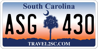 SC license plate ASG430