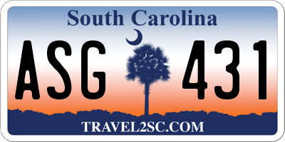 SC license plate ASG431