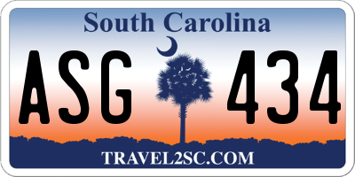 SC license plate ASG434