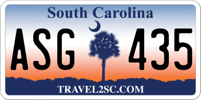 SC license plate ASG435