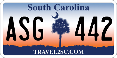 SC license plate ASG442