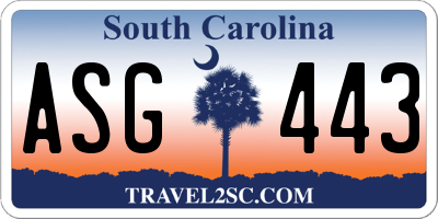 SC license plate ASG443