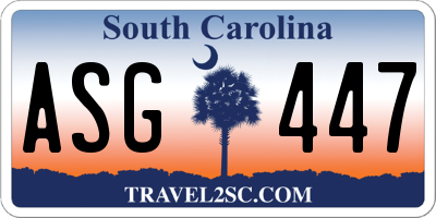 SC license plate ASG447