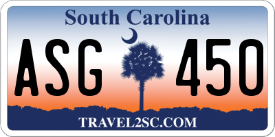 SC license plate ASG450