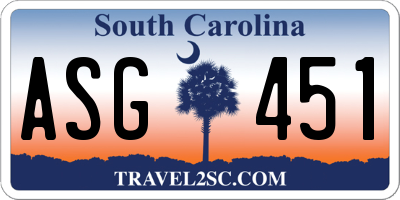 SC license plate ASG451