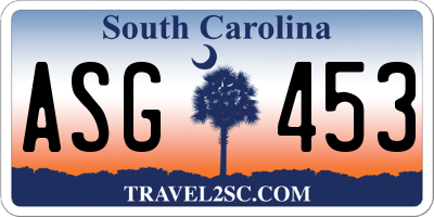 SC license plate ASG453
