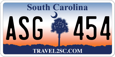 SC license plate ASG454