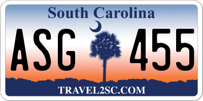 SC license plate ASG455