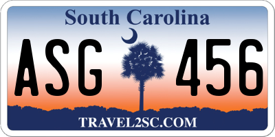 SC license plate ASG456
