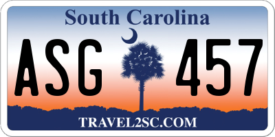 SC license plate ASG457