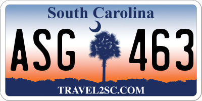 SC license plate ASG463
