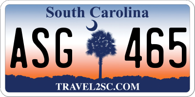 SC license plate ASG465
