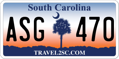 SC license plate ASG470