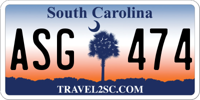 SC license plate ASG474