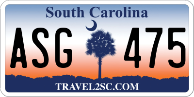 SC license plate ASG475