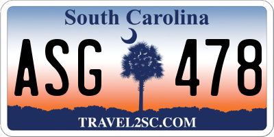 SC license plate ASG478