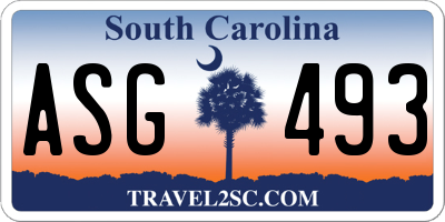 SC license plate ASG493
