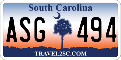 SC license plate ASG494