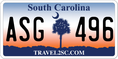 SC license plate ASG496