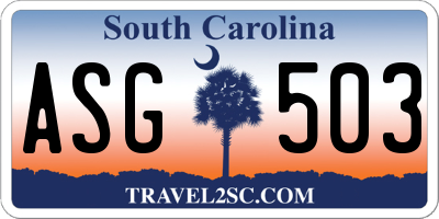 SC license plate ASG503