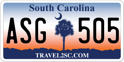 SC license plate ASG505