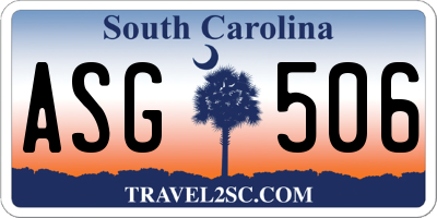 SC license plate ASG506