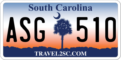 SC license plate ASG510
