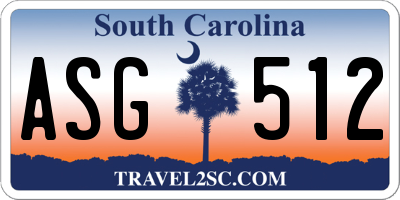 SC license plate ASG512