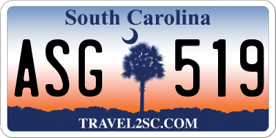 SC license plate ASG519