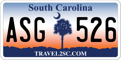 SC license plate ASG526